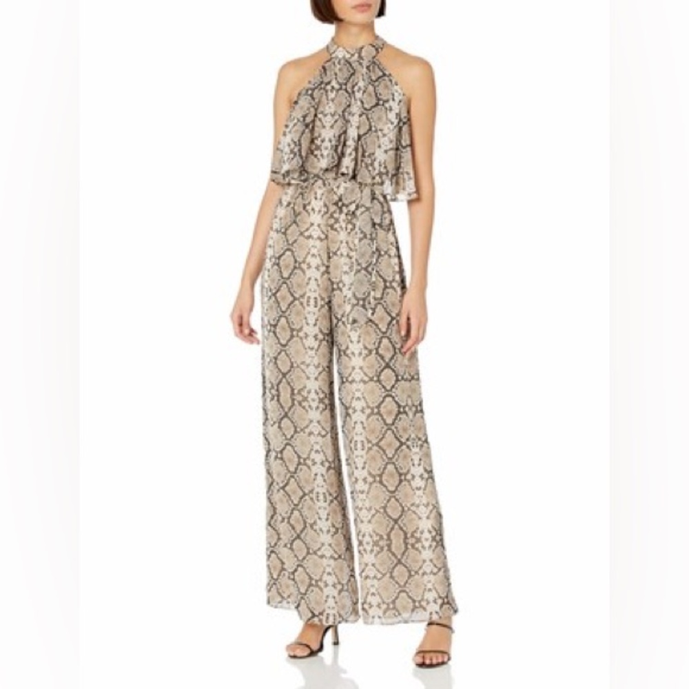 Eliza J halter Snake Print Jumpsuit 2